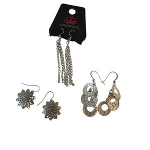 Paparazzi Silver Earrings Set Of 3